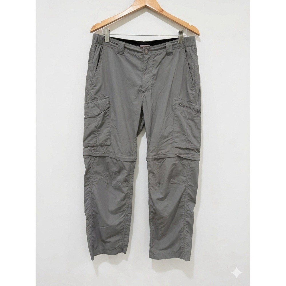 Columbia Silver Ridge Convertible Pants Mens 34x 30 Gravel 10" Short Lightweight